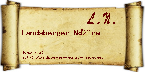 Landsberger Nóra névjegykártya